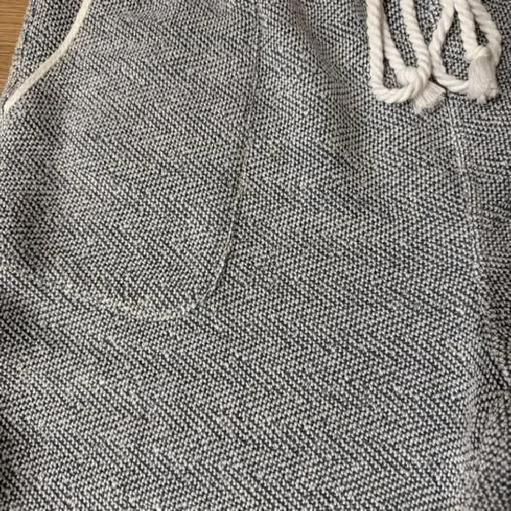 Faherty Women’s Gray Herringbone Jogger Pants Drawstring Slash Pockets XL